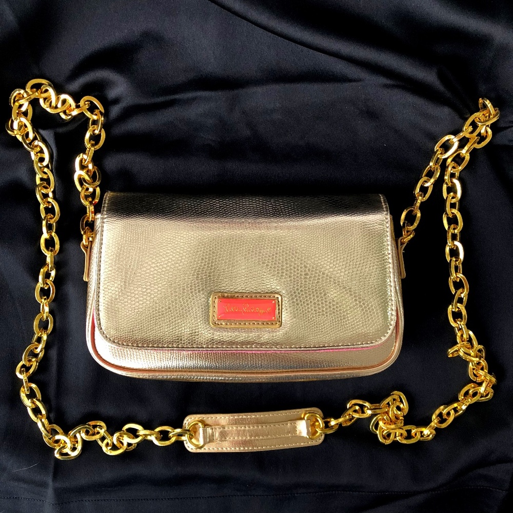 Lilly Pulitzer Gold Crossbody Purse